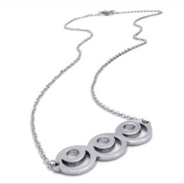 Collana Alla Moda In Argento Titanio Da 15,7 Pollici