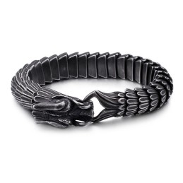 Bracciale Da Uomo In Titanio Con Motivo A Scaglie Di Drago Vintage