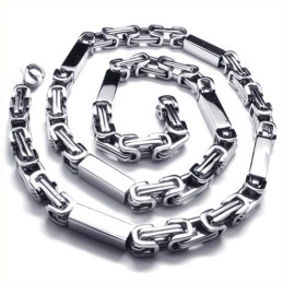 Collana Cubica In Titanio E Argento Da 21,7 Pollici