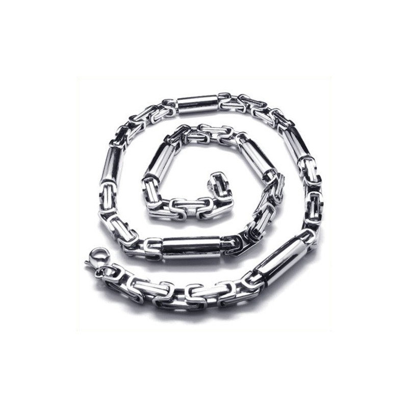 Collana Cilindrica In Titanio E Argento Da 21,9 Pollici Collana Cilindrica In Titanio E Argento Da 21,9 Pollici