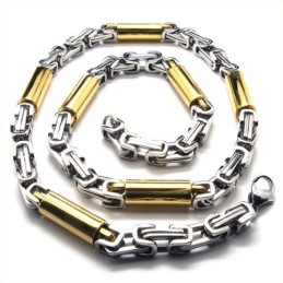 Collana Cilindrica In Titanio Dorato Da 21,9 Pollici