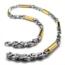 Collana Cilindrica In Titanio Dorato Da 21,9 Pollici