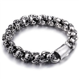 Bracciale Alla Moda In Titanio Con Teschio Per Uomo