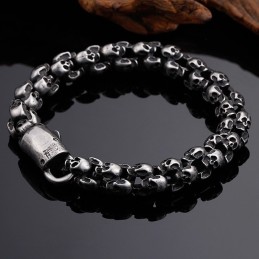 Bracciale Alla Moda In Titanio Con Teschio Per Uomo