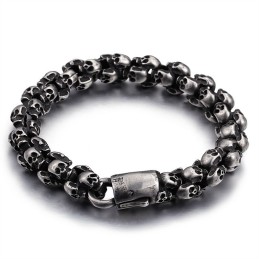 Bracciale Alla Moda In Titanio Con Teschio Per Uomo