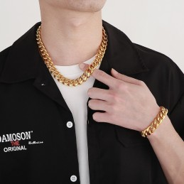 Bracciale In Titanio Con Catena Cubana Per Uomo