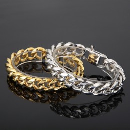 Bracciale In Titanio Con Catena Cubana Per Uomo