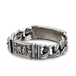 Bracciale Con Teschio In Titanio, Elegante Gioiello Alla Moda In Titanio Da Uomo