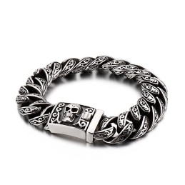 Bracciale Con Teschio In Titanio, Elegante Gioiello Alla Moda In Titanio Da Uomo