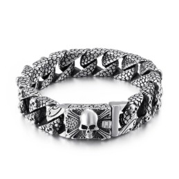 Bracciale Con Croce In Titanio Chic Bracciale Con Teschio In Titanio Da Uomo