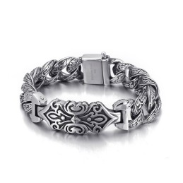 Bracciale Da Uomo In Titanio Con Motivo A Croce Vintage
