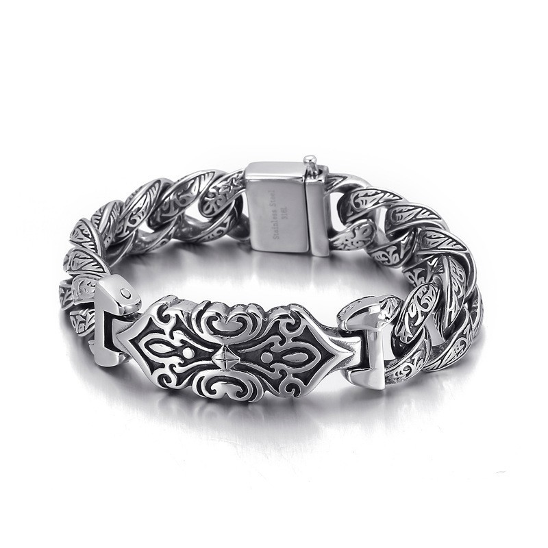 Bracciale Da Uomo In Titanio Con Motivo A Croce Vintage Bracciale Da Uomo In Titanio Con Motivo A Croce Vintage