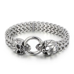 Bracciale In Titanio Con Teschio Fresco Per Uomo