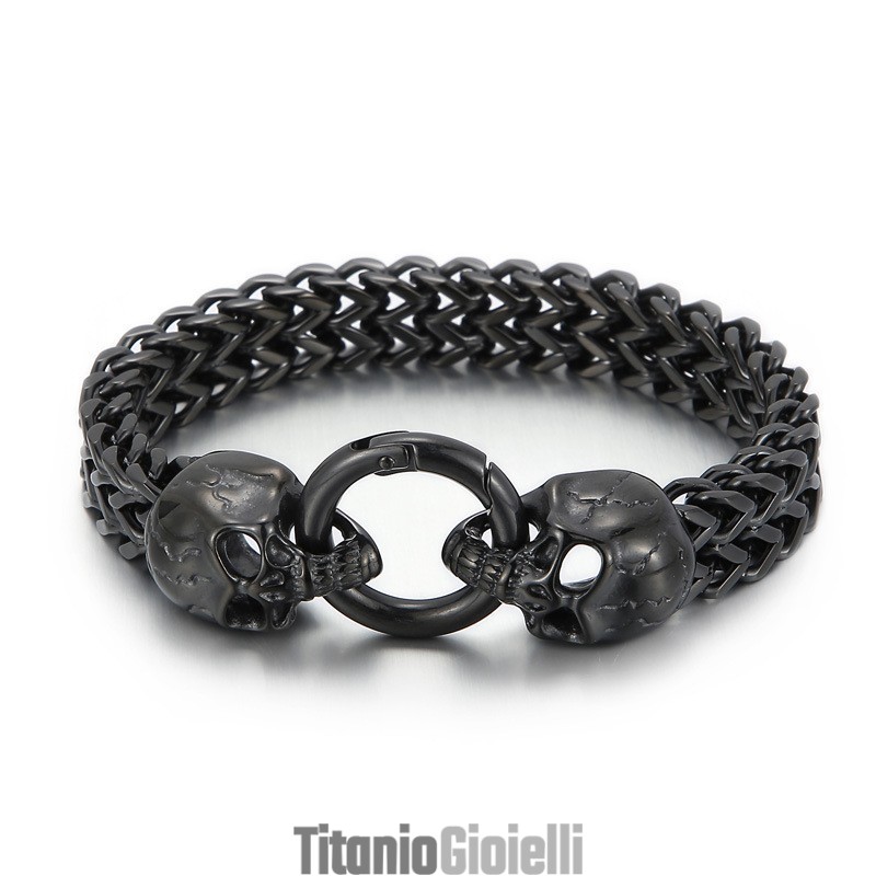 Bracciale Da Uomo In Titanio Con Teschio Freddo