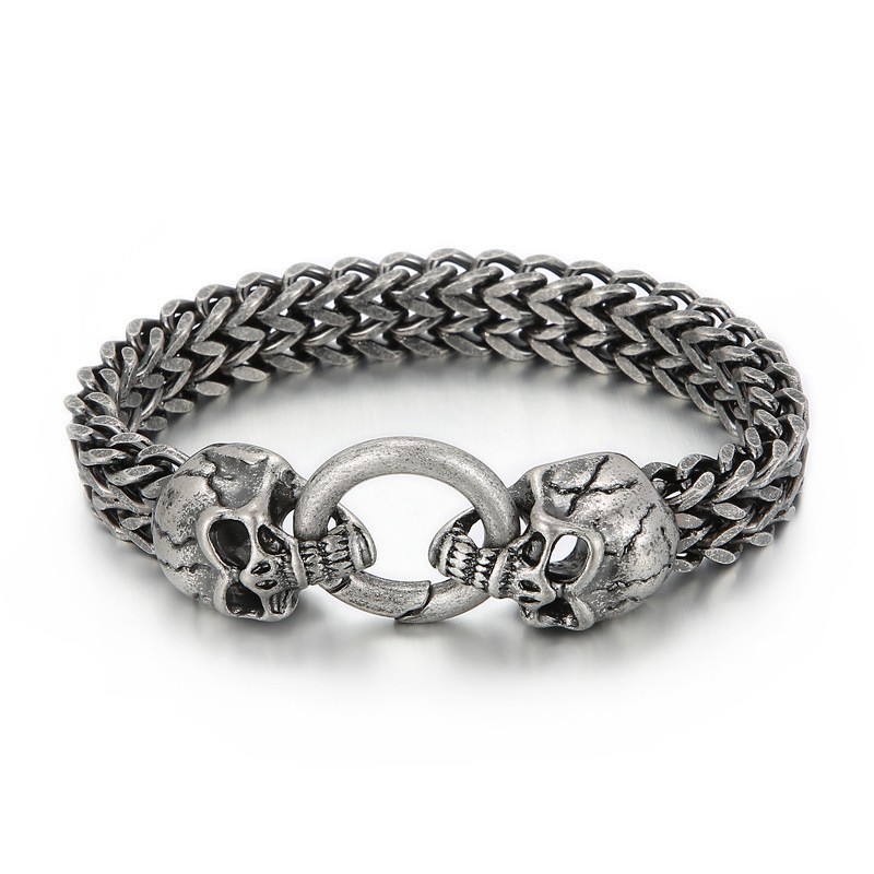 Bracciale Da Uomo In Titanio Con Teschio Freddo Bracciale Da Uomo In Titanio Con Teschio Freddo