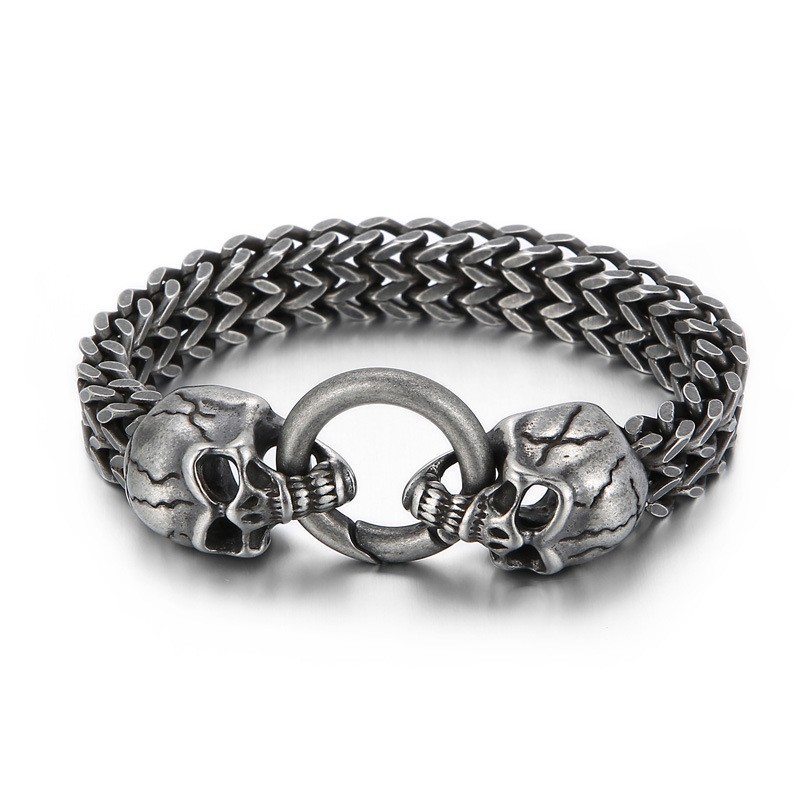 Bracciale Da Uomo In Titanio Con Teschio Freddo Bracciale Da Uomo In Titanio Con Teschio Freddo