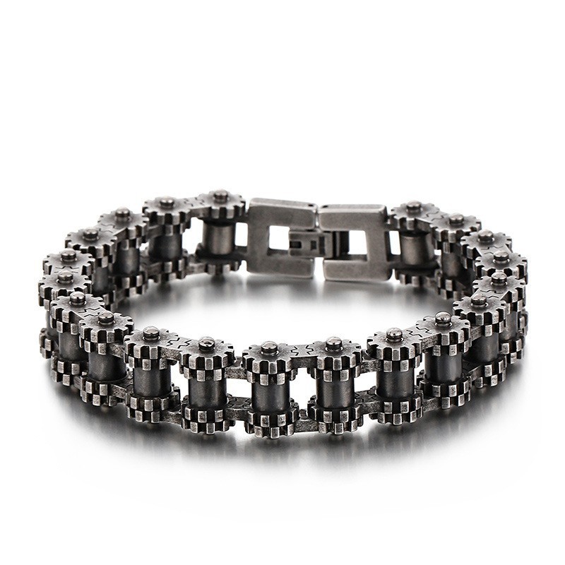 Bracciale Da Bicicletta In Titanio Con Gioielli, Stile Retrò Chic, Da Uomo Bracciale Da Bicicletta In Titanio Con Gioielli, Stile Retrò Chic, Da Uomo