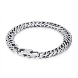 Bracciale Con Fibbia Quadrata A Catena Con Vertebre Da Uomo Tide Accessories Fashion In Titanio