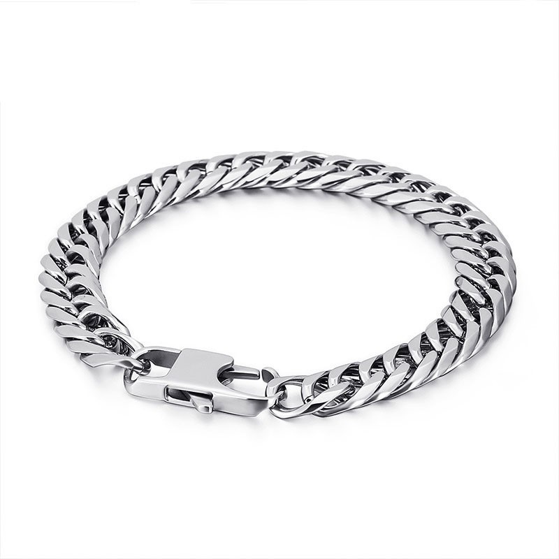 Bracciale Con Fibbia Quadrata A Catena Con Vertebre Da Uomo Tide Accessories Fashion In Titanio Bracciale Con Fibbia Quadrata A Catena Con Vertebre Da Uomo Tide Accessories Fashion In Titanio