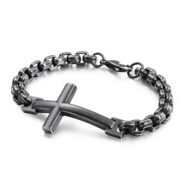 Bracciale Da Uomo In Titanio Tide Bracciale Da Uomo In Titanio Con Croce Quadrata Accessori Da Uomo Tide