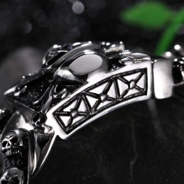 Bracciale Da Uomo In Titanio Con Teschio Retrò, Rock Chic, Testa Di Fantasma, Accessori Da Uomo Tide