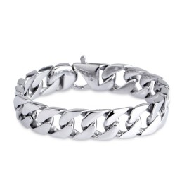 Versione In Titanio Del Bracciale Alla Moda Cuba Chain Da Uomo