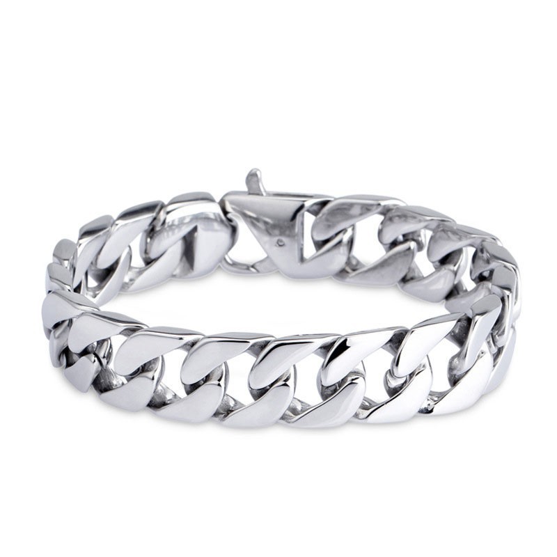 Versione In Titanio Del Bracciale Alla Moda Cuba Chain Da Uomo Versione In Titanio Del Bracciale Alla Moda Cuba Chain Da Uomo