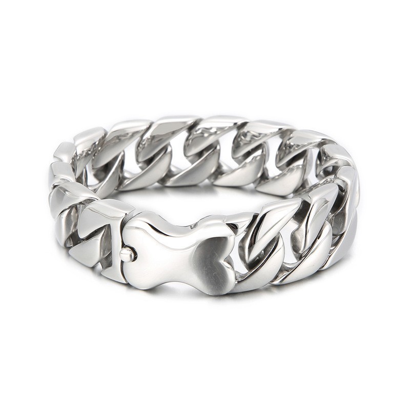 Nuovo Braccialetto Cubano Cool Bones Bracciale Da Uomo Nuovo Braccialetto Cubano Cool Bones Bracciale Da Uomo