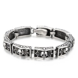 Braccialetti Maschili Con Teschio In Pizzo E Pizzo A Vento, Gioielli Vintage Alla Moda