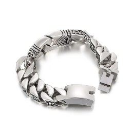Bracciale In Titanio Con Motivo A Vento Retrò Chic E Ritratto, Per Uomo