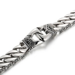 Bracciale In Titanio Con Motivo A Vento Retrò Chic E Ritratto, Per Uomo
