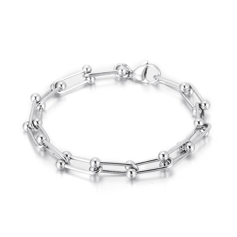 Bracciale Con Fibbia A Ferro Di Cavallo In Titanio Da Uomo E Da Donna, Con Fibbia A Forma Di U Bracciale Con Fibbia A Ferro Di Cavallo In Titanio Da Uomo E Da Donna, Con Fibbia A Forma Di U