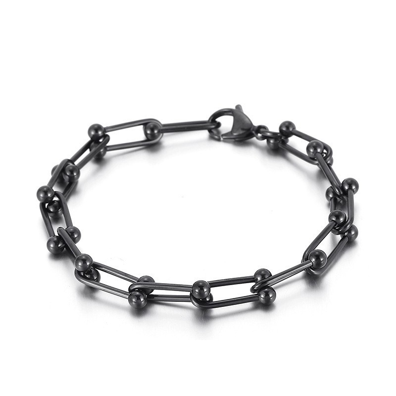 Bracciale Con Fibbia A Ferro Di Cavallo In Titanio Da Uomo E Da Donna, Con Fibbia A Forma Di U Bracciale Con Fibbia A Ferro Di Cavallo In Titanio Da Uomo E Da Donna, Con Fibbia A Forma Di U