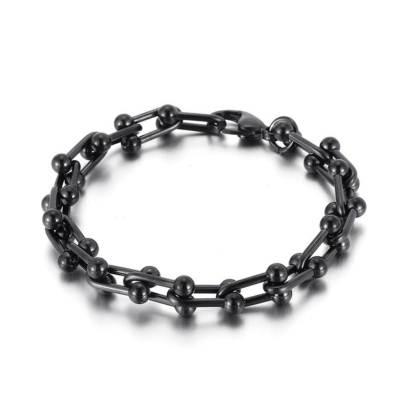 Bracciale Con Fibbia A Ferro Di Cavallo In Titanio Da Uomo E Da Donna, Con Fibbia A Forma Di U Bracciale Con Fibbia A Ferro Di Cavallo In Titanio Da Uomo E Da Donna, Con Fibbia A Forma Di U