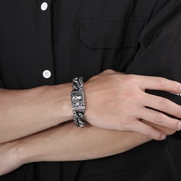 Bracciale Vintage In Titanio Con Testa Di Leone Per Uomo