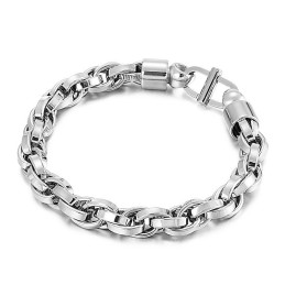 Bracciale Da Uomo In Titanio Con Catena Ovale Intrecciata