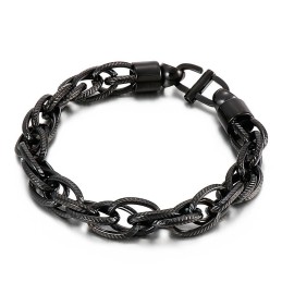 Collana Ovale Intrecciata Da Uomo Con Chiusura A Raggiera E Bracciale In Titanio