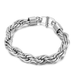 Collana Ovale Intrecciata Da Uomo Con Chiusura A Raggiera E Bracciale In Titanio