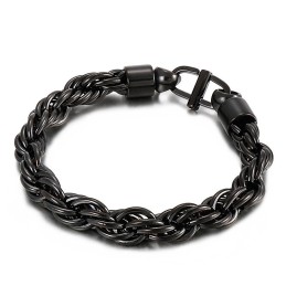 Collana Ovale Intrecciata Da Uomo Con Fibbia Day Bracciale In Titanio
