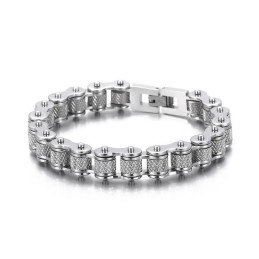 Bracciale In Titanio Rock & Roll Hip Hop Da Uomo