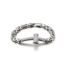 Bracciale In Titanio Con Catena A Croce Sul Retro, Popolare Alla Moda, Per Uomo