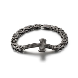 Bracciale In Titanio Con Catena A Croce Sul Retro, Popolare Alla Moda, Per Uomo
