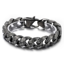 Bracciale Vintage In Titanio Placcato Canna Di Fucile Per Uomo