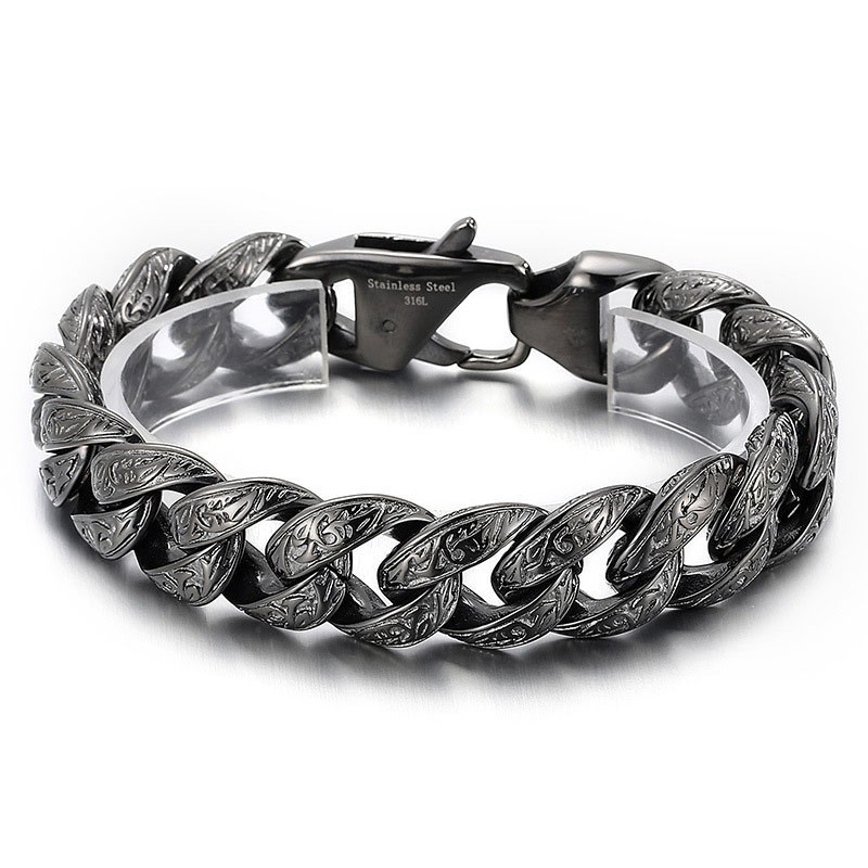Bracciale Vintage In Titanio Placcato Canna Di Fucile Per Uomo Bracciale Vintage In Titanio Placcato Canna Di Fucile Per Uomo