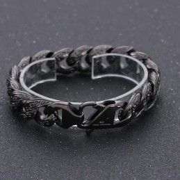 Bracciale Vintage In Titanio Placcato Canna Di Fucile Per Uomo
