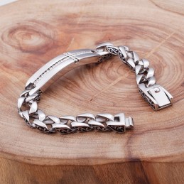 Bracciale Con Croce In Titanio E Diamanti Per Uomo, Gioielli Vintage In Titanio