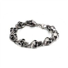 Bracciale In Titanio Con Teschio Esagerato Per Uomo