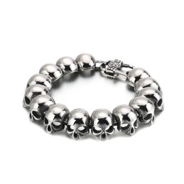 Bracciale In Titanio Con Teschio Fresco Per Uomo