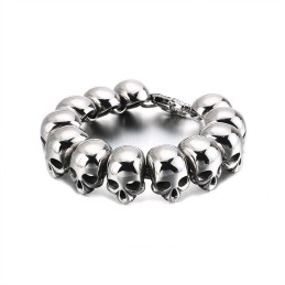 Bracciale In Titanio Con Teschio Fresco Per Uomo