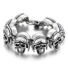Bracciale Vintage In Titanio Con Teschio Rock Cool Per Uomo